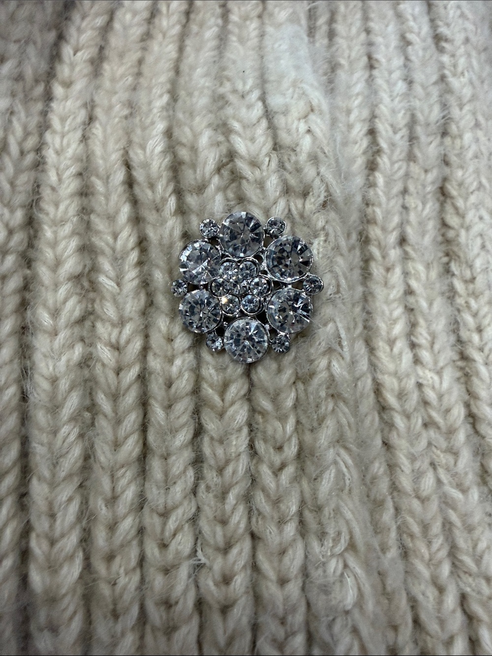 Ann Taylor Ivory Cable Knit Crystal-Button Cardigan - Picture 5 of 9